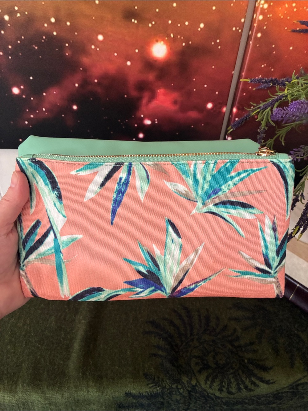 Anthropology Reversible Clutch Paradise Tropical Fern